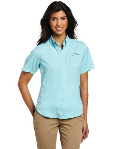 Columbia Women's Tamiami II Short Sleeve Shirt, Clear Blue, X-Large