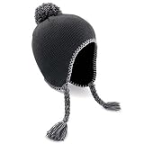 Beechfield Tassel Peru Beanie – Graphite Grey / Light Grey