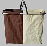 Doppel Wäschetonne Wäschesack Wäschesortierer sand mocca