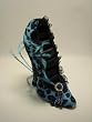 Leopard Sexy Velvet Shoe Ring Holder - Blue