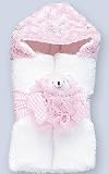 Pink Cuddle Me Minky Hooded Tubbie Towel with Scubbie – Makes a Beautiful Gift for Baby!