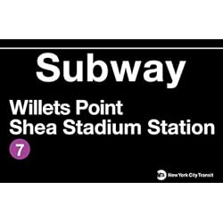 Shea Stadium Metal Subway Sign