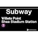 Shea Stadium Metal Subway Sign