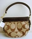 Coach Signature Zoe Top Handle Bag Purse 41856 Khaki Mahgoany