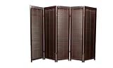 Office Furniture - 6ft. Shutter Folding Privacy Screen Room Divider w/ Blinds - 5 Panel Cherry Rosewood