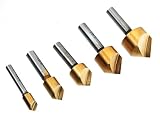 5-Piece Titanium Countersink Bit Set - 1/4 - 3/4