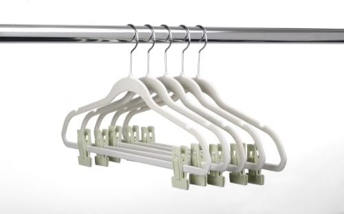ULTRA-SLIM VELVET SUIT HANGERS W/PANT FINGER CLIPS - SET OF 10 - BEIGE
