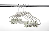 ULTRA-SLIM VELVET SUIT HANGERS W/PANT FINGER CLIPS - SET OF 5- Beige