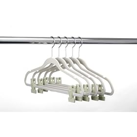 ULTRA-SLIM VELVET SUIT HANGERS W/PANT FINGER CLIPS - SET OF 5- Beige