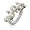 Eve's Addiction Scattered Pearls and CZs Sterling Silver Ring, 5