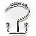 RONDO Shower Curtain Hooks New and Unique Modern Design. Set of 12 Long Double Sided Easy Glide Chrome Plated and Rust Proof Bathroom Hooks. Fancy Designer Decorative Metal Curtain Roller Rings.
