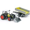 Bruder 01998 - Claas Nectis mit Frontlader und Bordwandanhänger