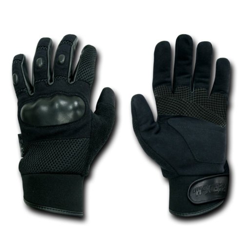 RAPDOM BLACK Pro Tactical Hard Knuckle Gloves MOTO GLOVE (3COLORS 5 SIZE) (Black, Medium)