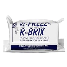 Polar Tech RB7 Re-Freez-R-Brix Foam Refrigerant Pack, 4-1/2" Length x 2" Width x 1-1/2" Thick (Case of 12)