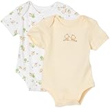 ABSORBA Unisex-Baby Newborn Chirp Layette Neutral 2 Pack Bodysuits, Yellow/White, 0/3
