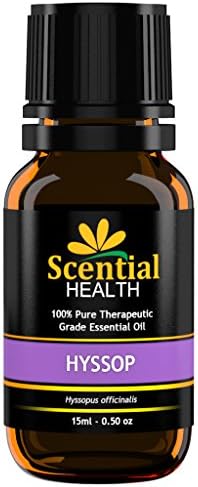 Scential Health Hyssop Essential Oil 15ml (.5oz) 100% Certified Pure Therapeutic Grade Essential Oil With No Fillers, Bases or Additives AND ZERO Carrier Oils