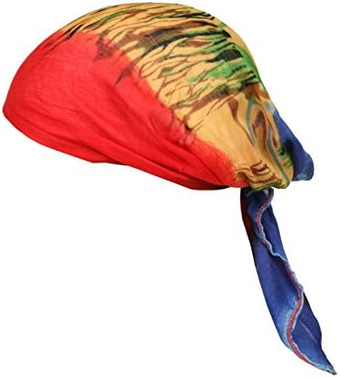 New J. Garcia Artwear Pre-tied, Fitted, Elastic Bandana Head Scarf by Jerry Garcia (Wetlands I Original)