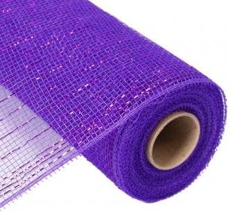 21inch Purple Metallic Deco Mesh