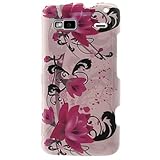 Hard Snap-on Shield With RED FLOWERS ON WHITE Design Faceplate Cover Sleeve ....