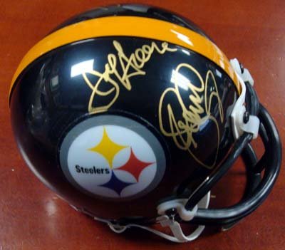 Steel Curtain (4 Signatures) Autographed Pittsburgh Steelers Mini Helmet Greene, Holmes, Greenwood & White PSA/DNA #M60919