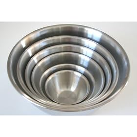 6 Piece Stainless Steel Euro Style Mixing Bowl Set by Libertyware