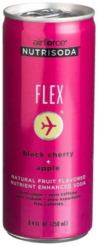 airforce Nutrisoda Flex, Black Cherry and Apple, 8.4-Ounce Cans (Pack of 12)