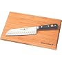 Wusthof 1550 Classic 7" Santoku Knife with Hollow Edge and Cutting Board Set
