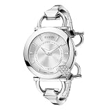 Gucci Women`s YA122513 Chiodo Steel Bangle Diamond Case Silver Dial Watch
