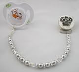 Baby Silver Crown Pacifier Clip