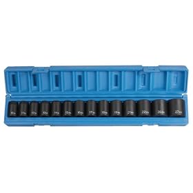 Grey Pneumatic Corp 1412M 1/2'' Drive Standard Length Metric Set - 14 Piece