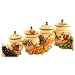 Tuscan Collection Deluxe Handcrafted 4-Piece Kitchen Canister Set