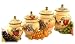 Tuscan Collection Deluxe Hand-Painted 4-Piece Canister Set