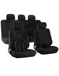 From Amazon.com. Click for details:
 Automotive Parts and Accessories: OxGord H Stripe 17 Piece Seat Covers with Steering Wheel Cover for Car, Truck, Suv and Van - Mesh Solid Flat Cloth (Black) - OxGord Automotive Parts and Accessories: OxGord H Stripe 17 Piece Seat Covers with Steering Wheel Cover for Car, Truck, Suv and Van - Mesh Solid Flat Cloth (Black) - OxGord
