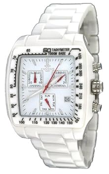 Oniss #ON8403-L7 Mancha Unisex Midsize White Ceramic Chronograph Sports Watch