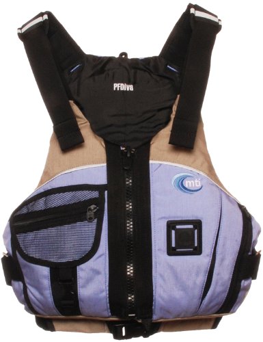 MTI Adventurewear Women's PFDiva PFD Life Jacket with Adjust a Bust System (Periwinkle/Khaki, Small/Medium) On Sale