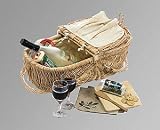 Eco handmade picnic basket two person gift set wine and cheese Picnic Plus