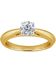 0.60 Ct Round H/I I1 Diamond 14K Yellow Gold Solitaire Ring