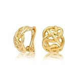 Bling Jewelry Gold Plated Celtic Knot Half Hoop Clip On Earrings