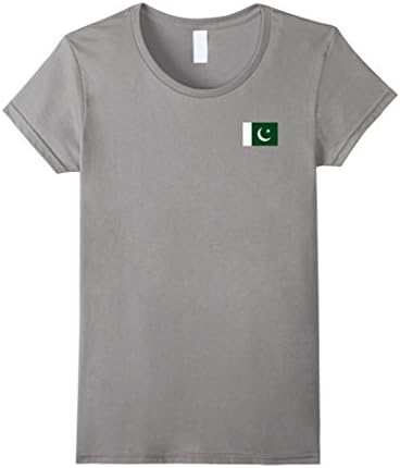 Women's Pakistani Independence Day Workwear Pakistan Flag T-Shirt Medium Slate