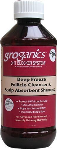 Groganics Deep Freeze Follicle Cleanser Shampoo & Scalp Abosorbent Shampoo, 8 Ounce