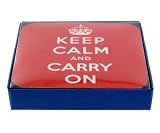from The Coaster Company Set of Four Keep Calm and Carry On Coasters Red Square Model LP98847