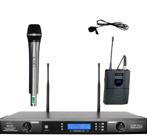 V2go UHF Wh822hl Lapel Lavalier & Handheld Combo Wireless Microphone