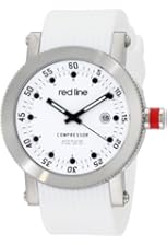 red line Men's RL-18000-02-WHT-ST "Compressor" Stainless Steel Watch With White Silicone Band
