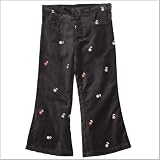 Girls Allover Embroidered Velvet Pants