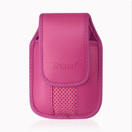 New Fashionable Leather Pouch Protective Carrying Cell Phone Case for BlackBerry Curve 3G 9300 Curve 8330 8300 8520 8530 8900 Bold 9700 / ZTE MSGM8 II Cricket / HTC Pure / Huawei M750 / LG Vu Plus enV3 VX-9200 Rumor Touch GM730 / Palm Pixi / Pixi Plus / Pantech Slate C530 / Samsung Reality / Strive A687 Magnet A257 Freeform / Link R350 / R351 / Sanyo SCP-2700 Sharp Microsoft Kin Two – Hot Pink