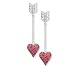 9ct  Rose and White Gold Diamond Pink Sapphire Heart Arrowhead Earrings