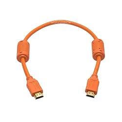 HDMI 1.3a Cable 28AWG - 1.5ft w/Ferrite Cores (Gold Plated Connectors) - ORANGE