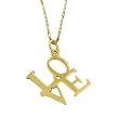14K Yellow Gold ''Love'' Necklace - 18"