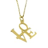 14K Yellow Gold ''Love'' Necklace - 18