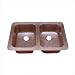 Hammered Double Bowl Undermount or Topmount Copper Kitchen Sink